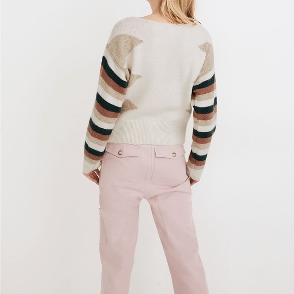 Madewell Stripe-Sleeve Geo Pullover Sweater - Picture 13 of 13